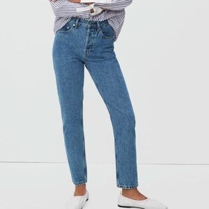 Everlane High-Rise Straight Jeans - Medium Blue